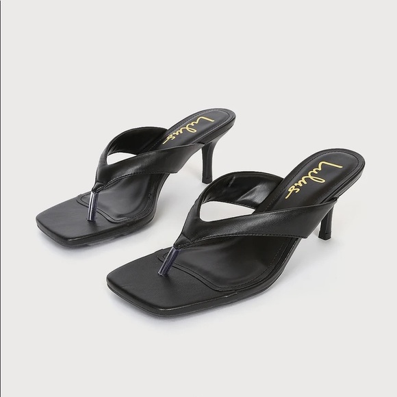 Lulus Berlynn Square Black Heel - Picture 3 of 6